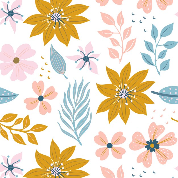 Flat floral pattern design