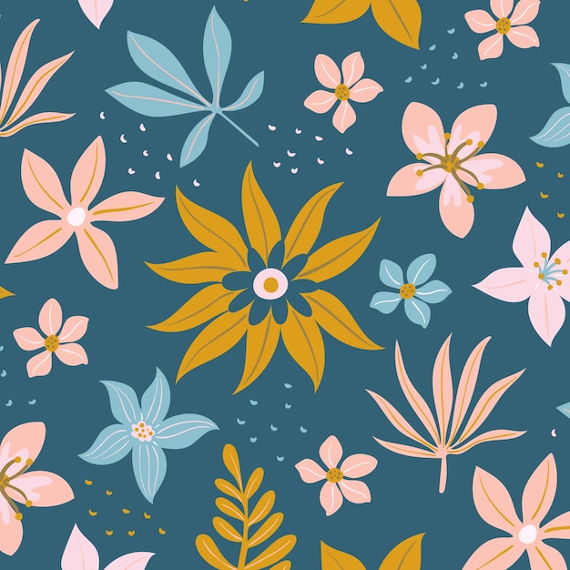 Flat floral pattern design