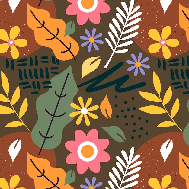 Flat floral pattern design