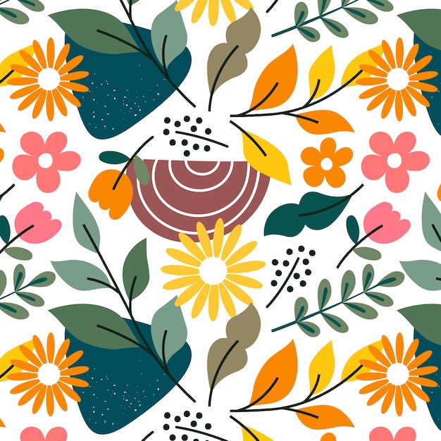 Flat floral pattern design