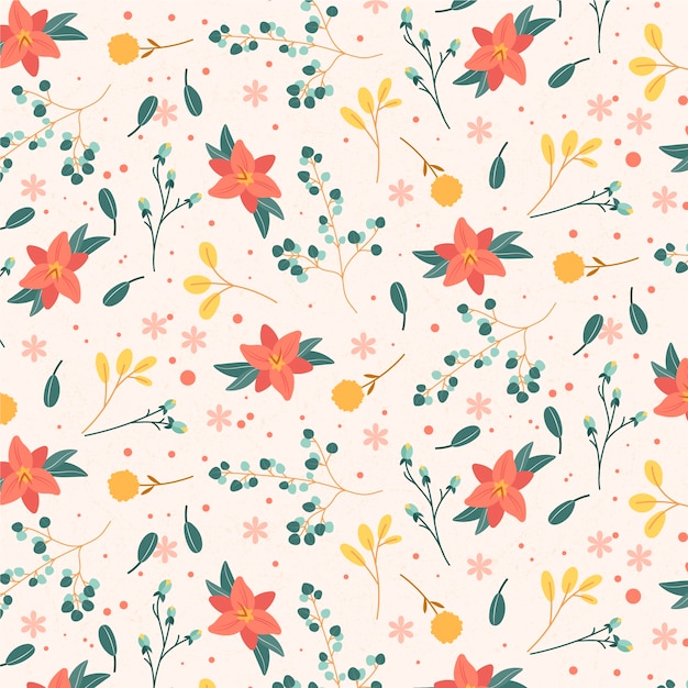 Flat floral pattern design