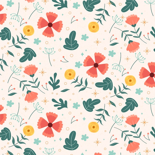 Flat floral pattern design