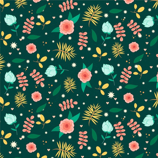 Flat floral pattern design