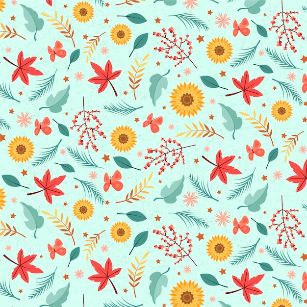 Flat floral pattern design