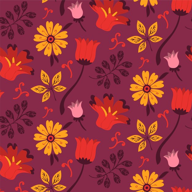 Flat floral pattern design