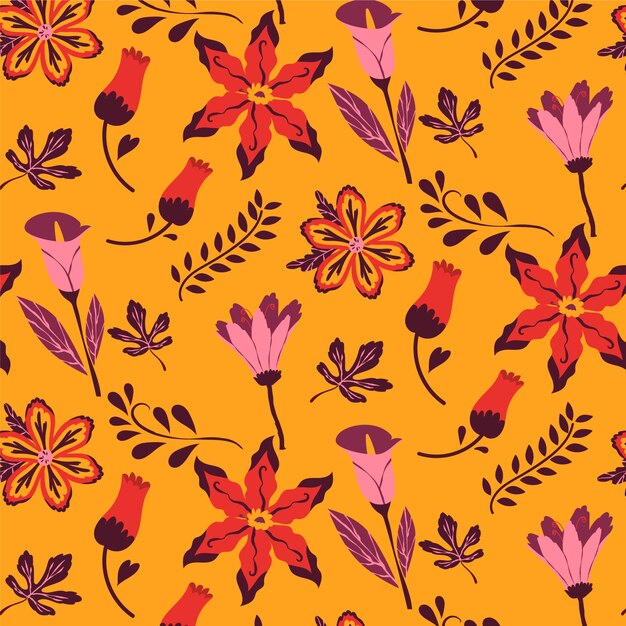 Flat floral pattern design