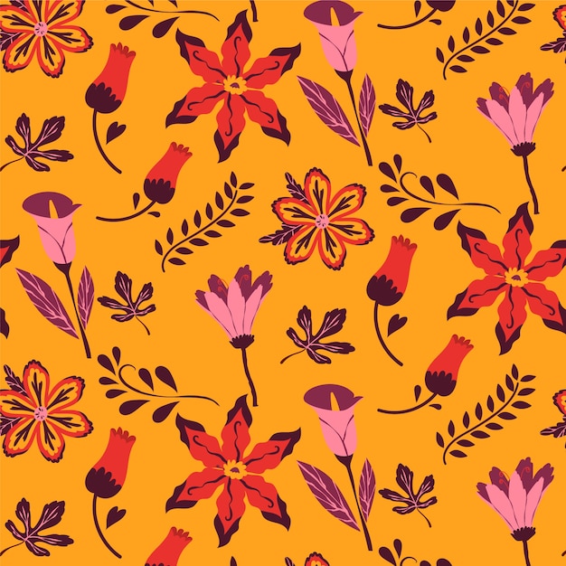 Flat floral pattern design