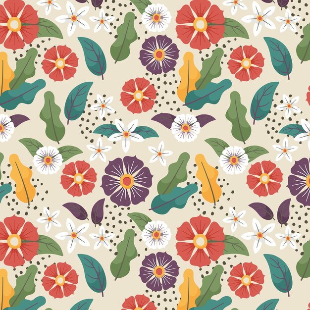 Flat floral pattern design