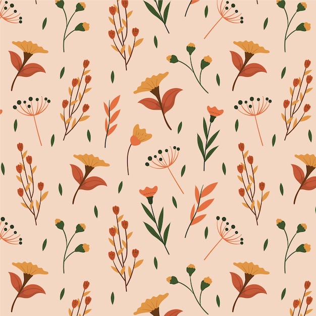 Flat floral pattern design