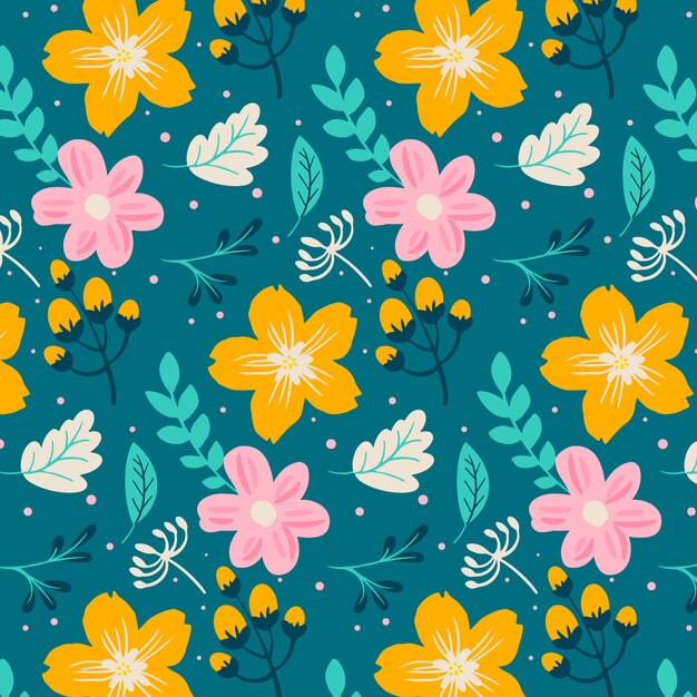 Flat floral pattern design