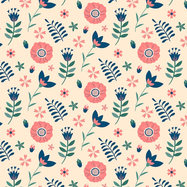 Flat floral pattern design