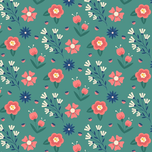 Flat floral pattern design