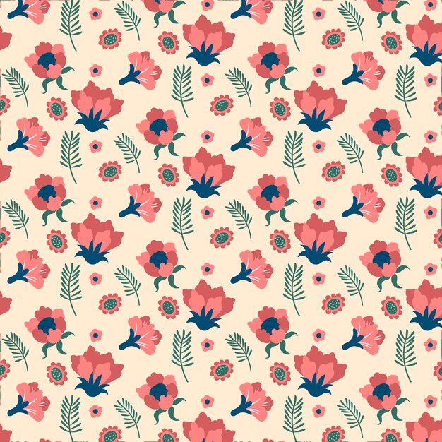 Flat floral pattern design