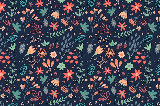 Flat floral pattern design