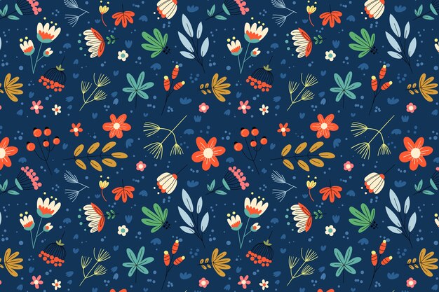 Flat floral pattern design