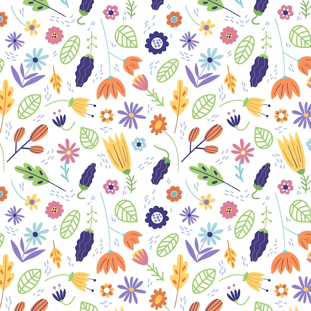 Flat floral pattern design