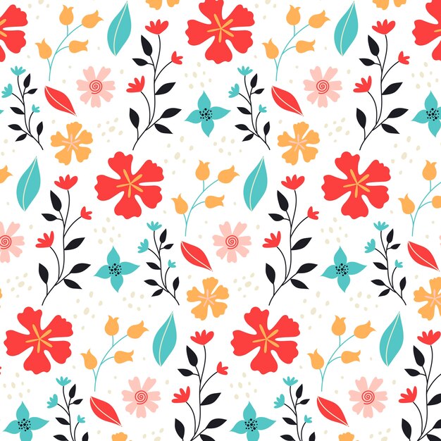 Flat floral pattern design