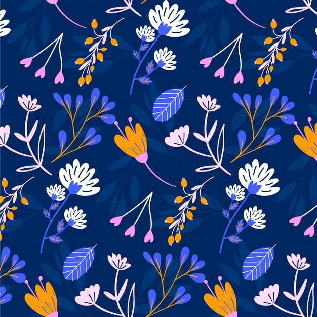 Flat floral pattern design