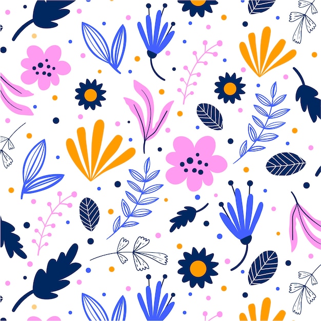 Flat floral pattern design