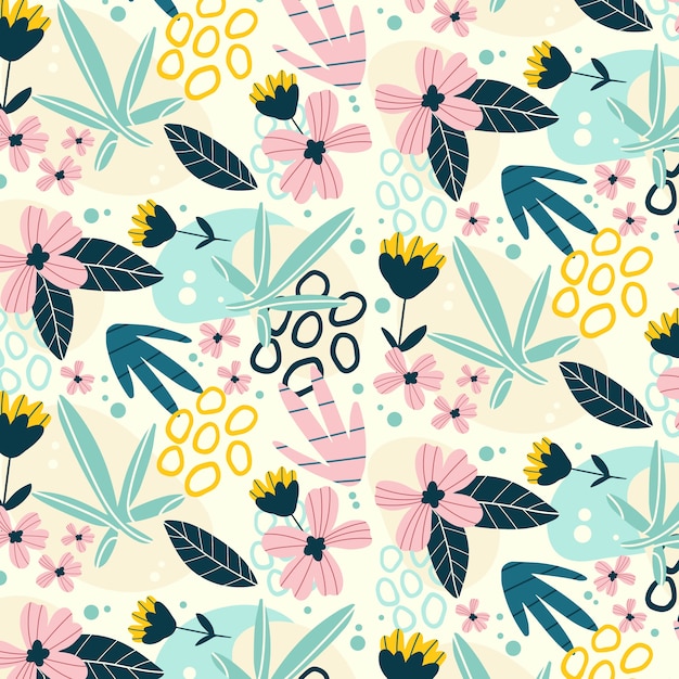 Flat floral pattern design