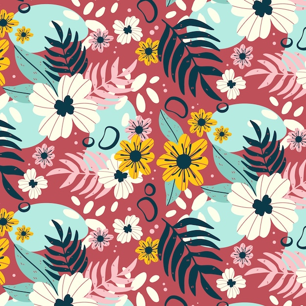 Flat floral pattern design