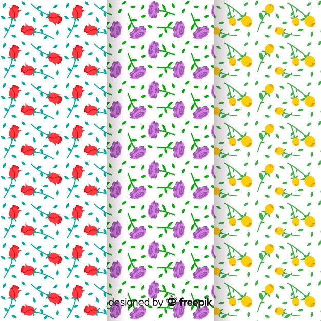 Flat floral pattern pack