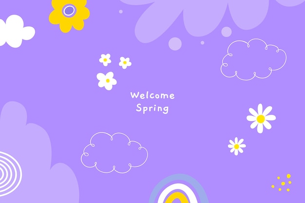 Flat floral spring background