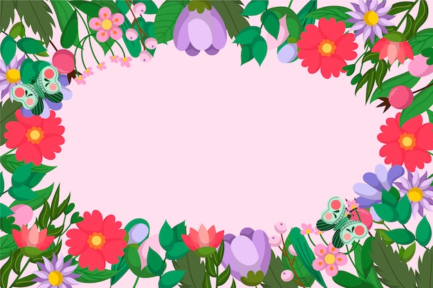 Flat floral spring background