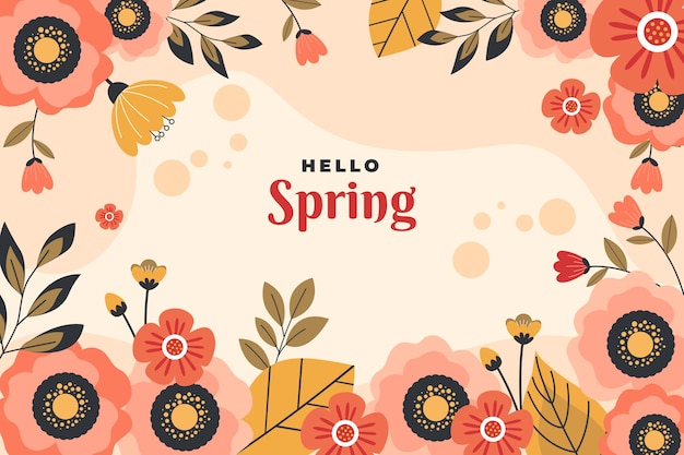 Flat floral spring background