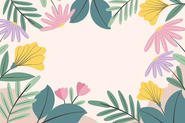 Flat floral spring background