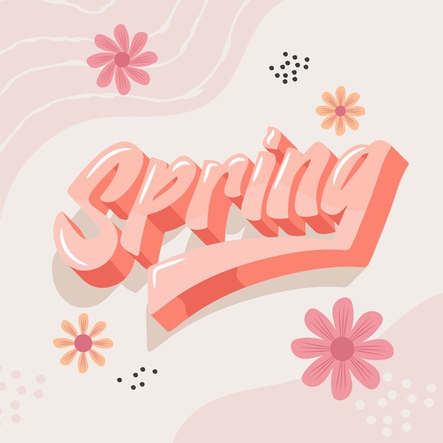 Flat floral spring lettering