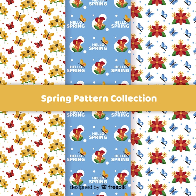 Flat floral spring pattern