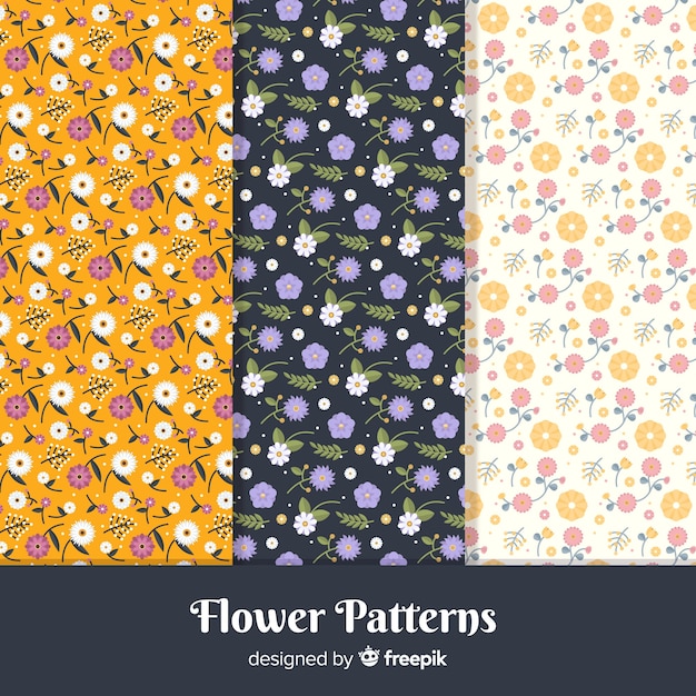 Flat flower pattern set