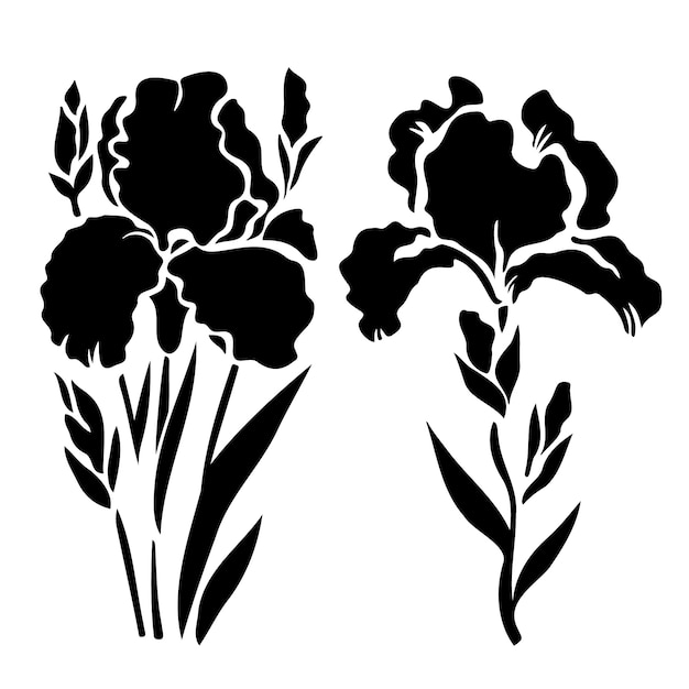 Free vector flat flower silhouettes collection