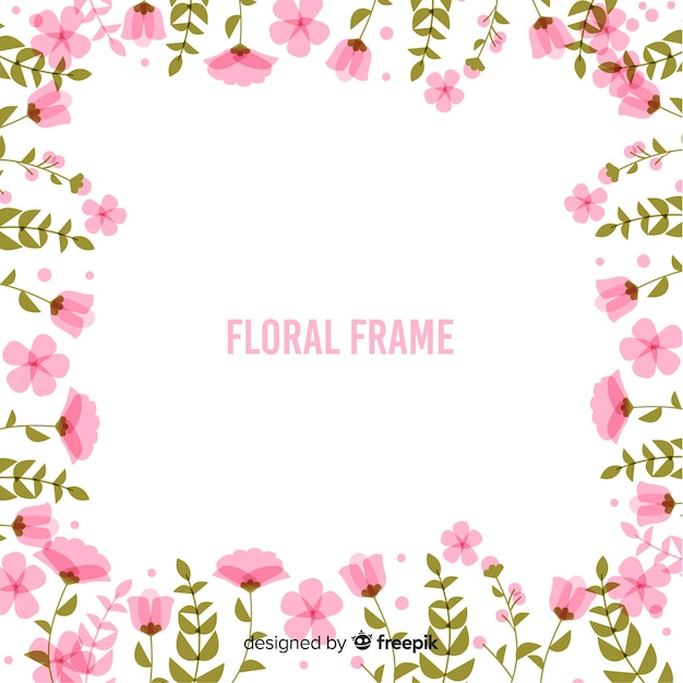 Flat flowers frame background