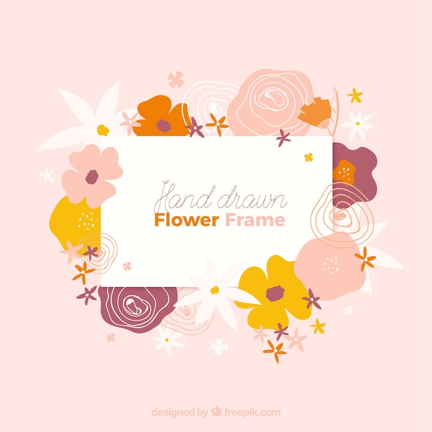 Free Vector flat flroal frame with modern style