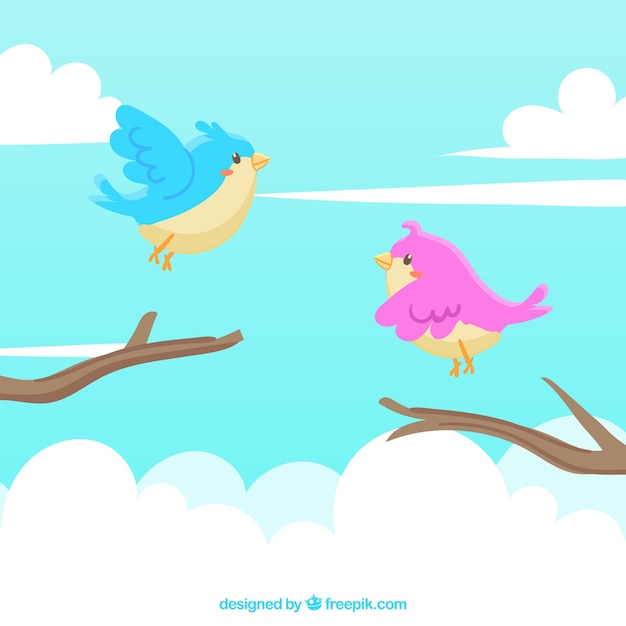 Free Vector flat flying bird background