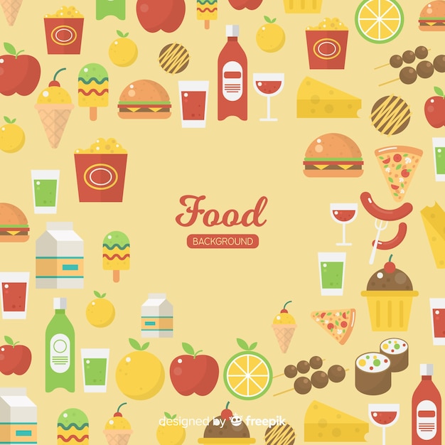 Flat food background