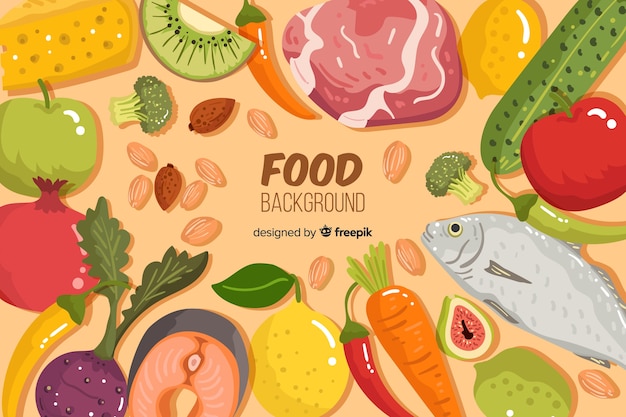 Flat food background