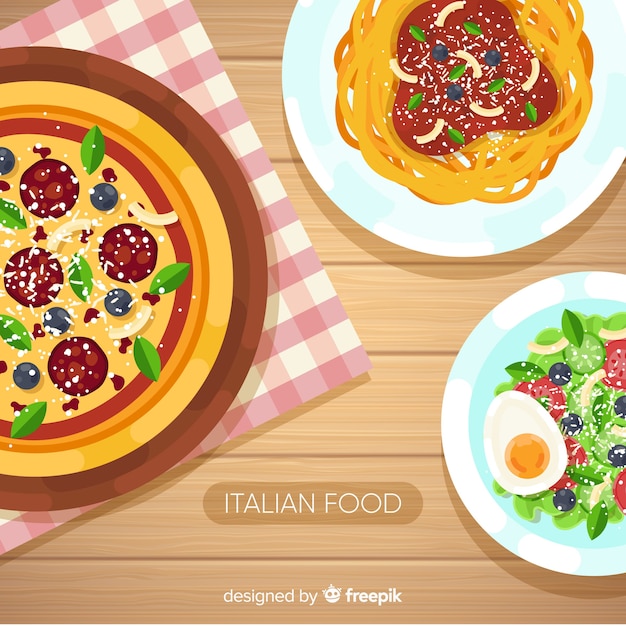 Flat food background