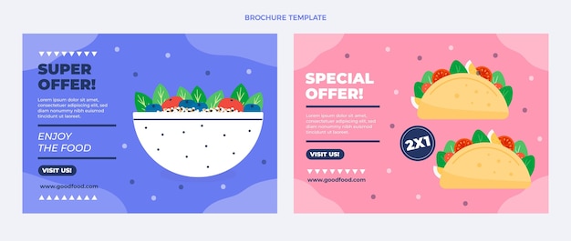 Flat food brochure template