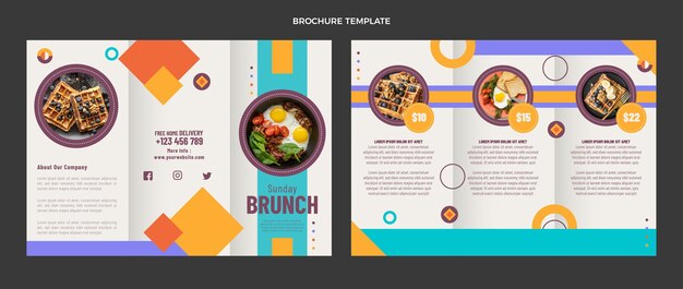 Flat food brochure template