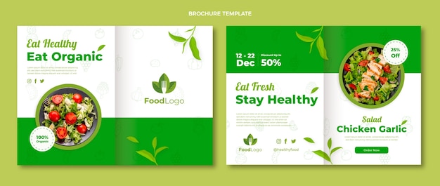 Flat food brochure template