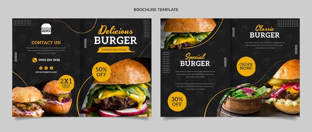 Free Vector flat food brochure template