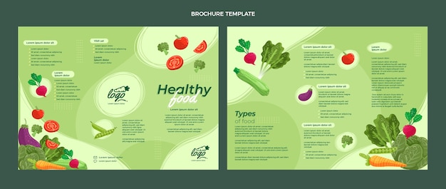 Flat food brochure template