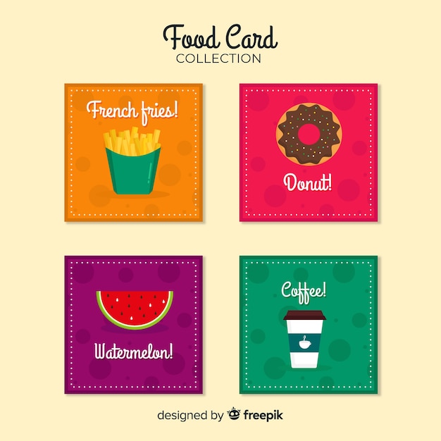 Flat food card collection