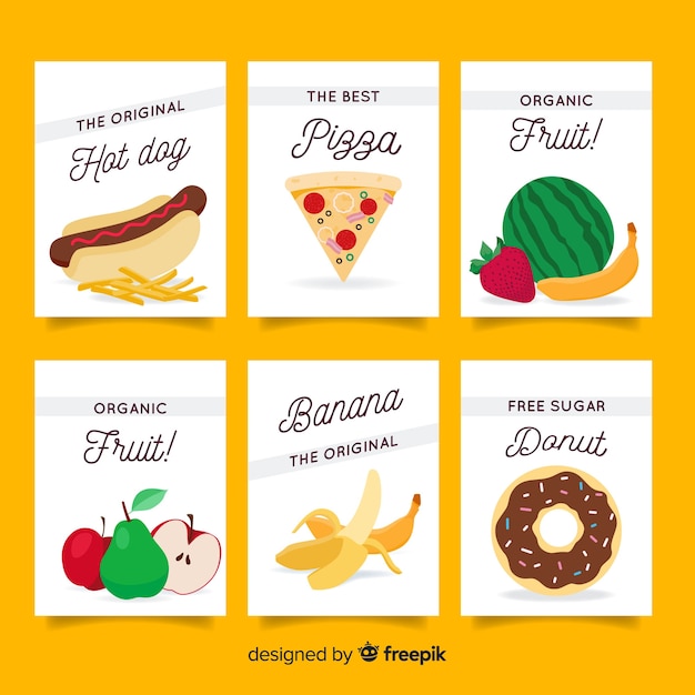 Flat food card collection