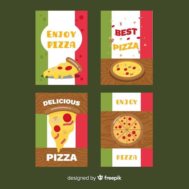 Free Vector flat food card collection