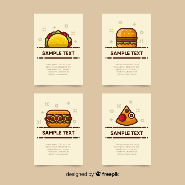 Flat food card collection