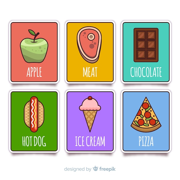 Flat food card collection